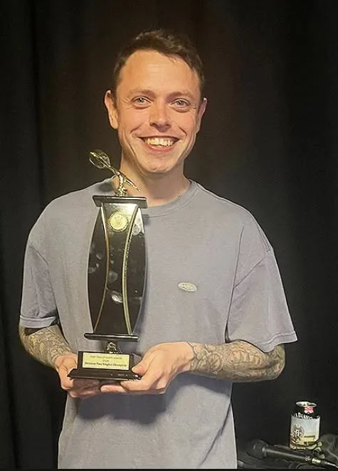 Will Bolton with his 2026 PPDL Division Two singles trophy